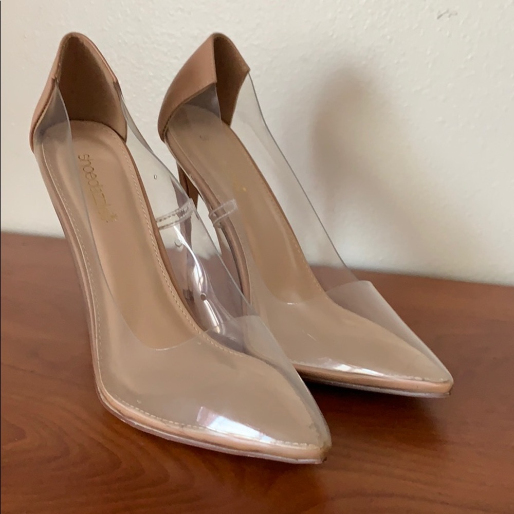 Clear and Nude Pointed Toe Heel - Picture 2 of 3